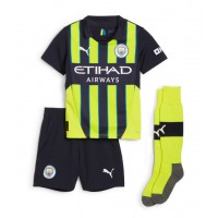 Manchester City Kevin De Bruyne #17 Bortadräkt Barn 2024-25 Kortärmad (+ Korta byxor)